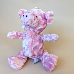 Kuddle Me Toys fluffy pink pig with pink Bow Holiday Valentines